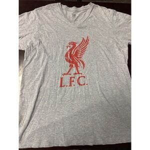 Liverpool FC Mens V Neck T Shirt Gray Short Sleeve Soccer Fan Apparel XL EPL